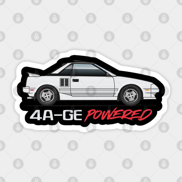 Powered-White Sticker by JRCustoms44